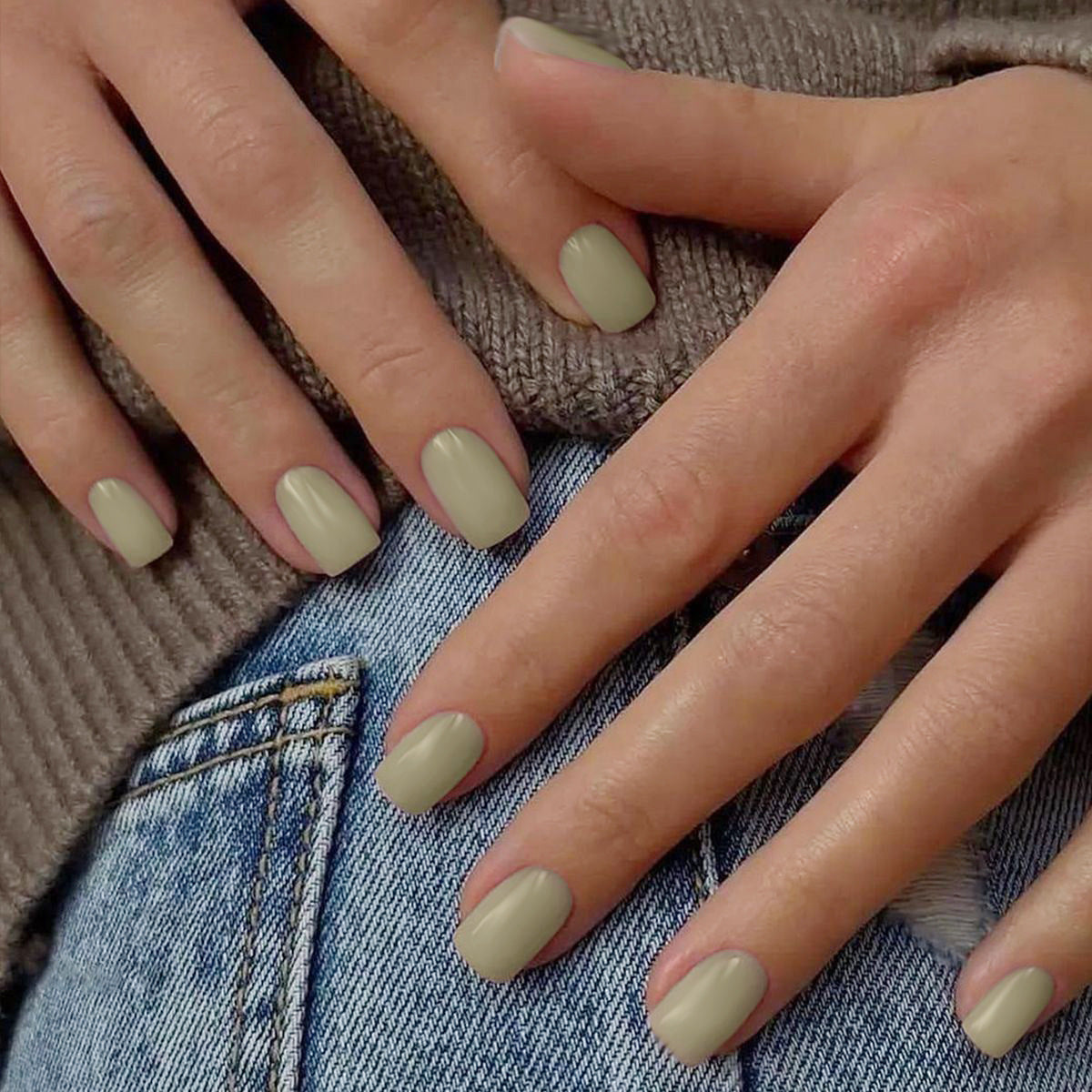 A1-11 Candy color nail art nail tips wearable short nail tips removable fake nail stickers