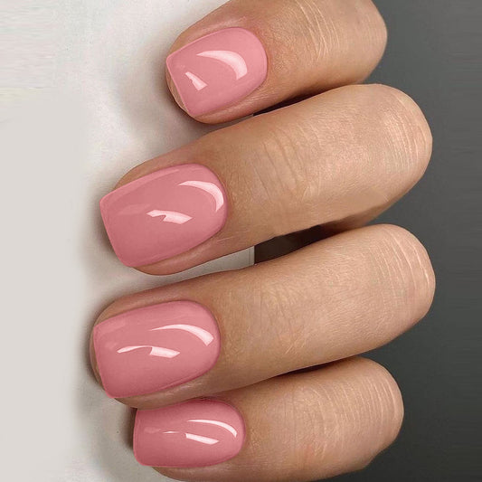 A1-18 Candy color nail art nail tips wearable short nail tips removable fake nail stickers