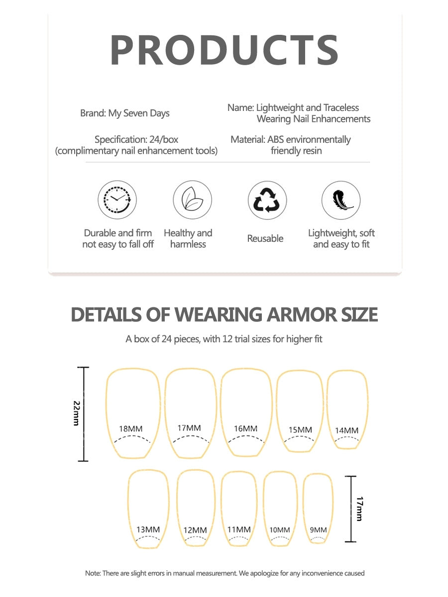 QZ5002 European and American popular wearable nail tips 24 pieces