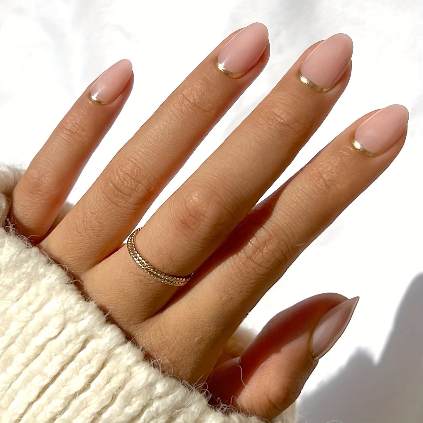 ZZ2003 Manicure wear nails gold bottom edge false nails extended removable