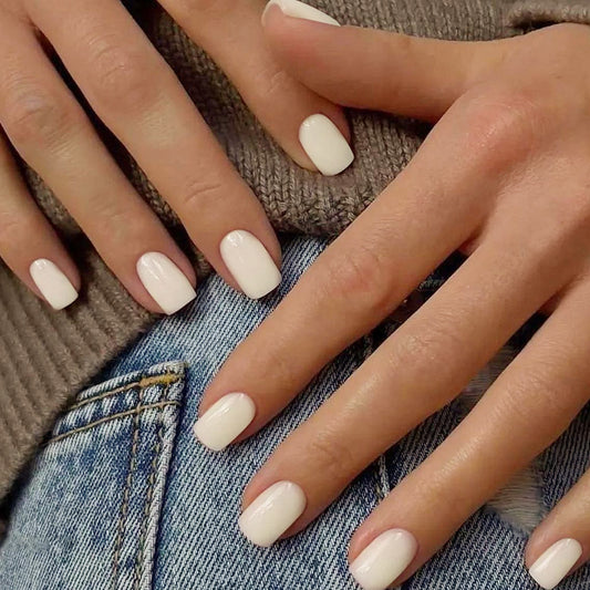 A1-16 Candy color nail art nail tips wearable short nail tips removable fake nail stickers