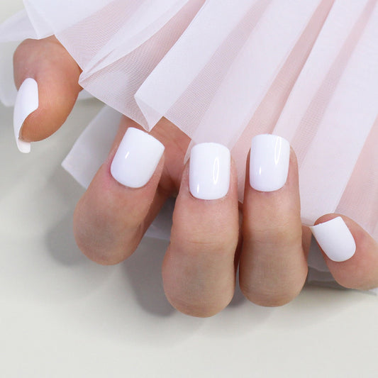 A1-21 Candy color nail art nail tips wearable short nail tips removable fake nail stickers